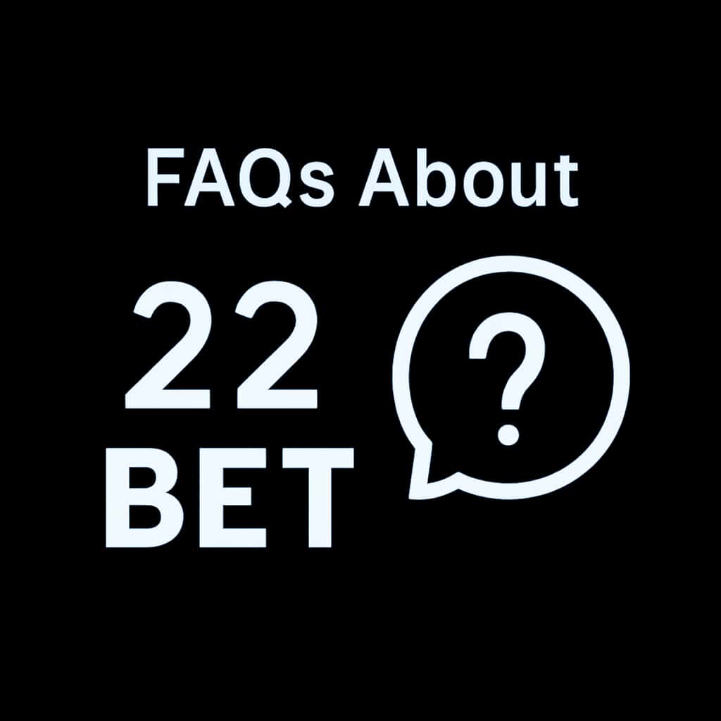A professional icon illustrating FAQs about 22bet.