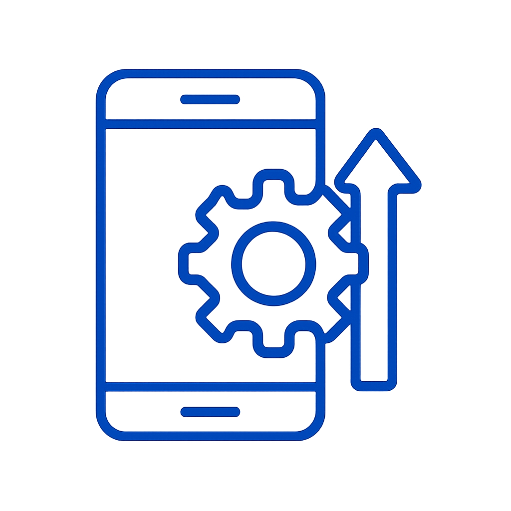 Badge illustrating the system requirements for the 22bet app.