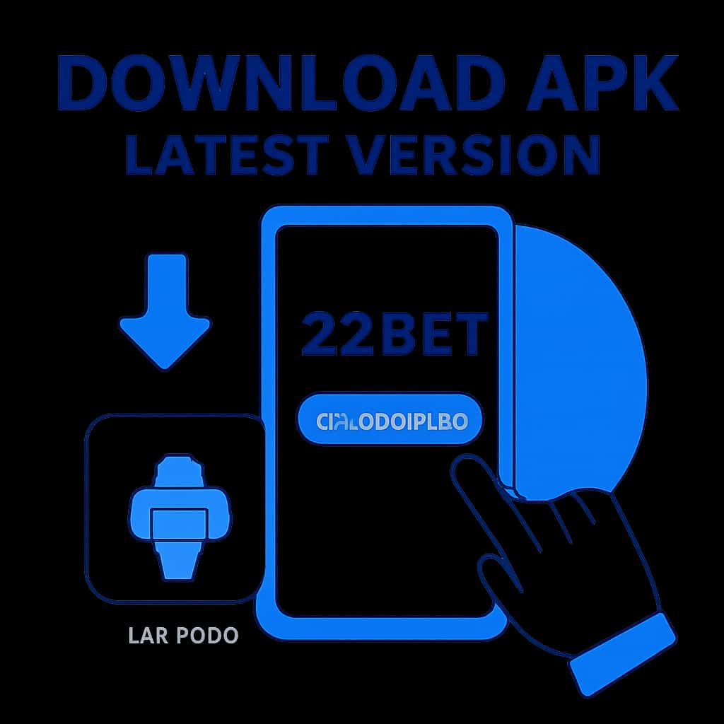 Illustration detailing the installation steps for Download 22bet APK.