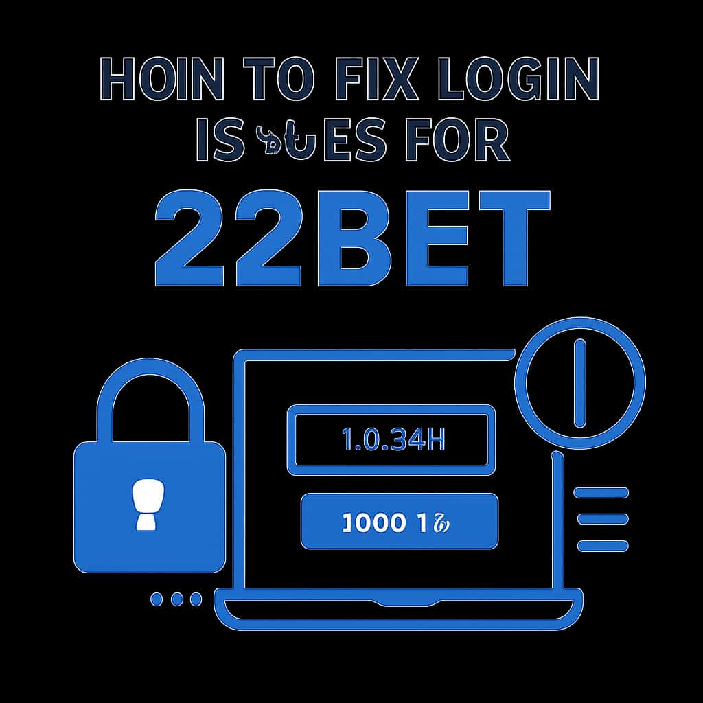 An educational diagram showing steps to resolve login issues for 22bet.