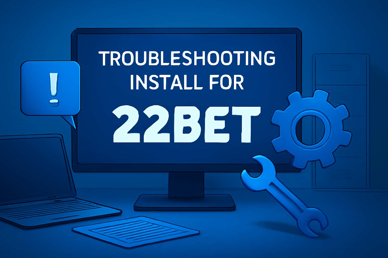 Visual representation of the installation troubleshooting process for the 22bet app.